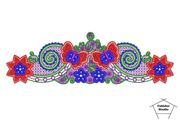 Flowers Butterflies Embroidery Design