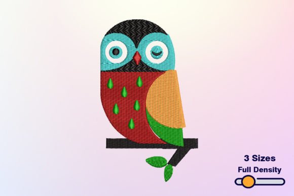 Owl on Branch Embroidery Design
