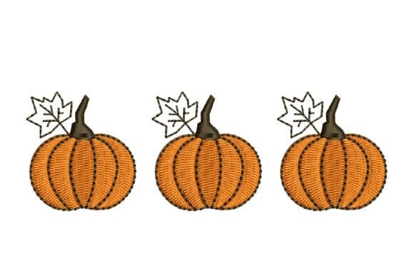Three Pumpkins Embroidery Design